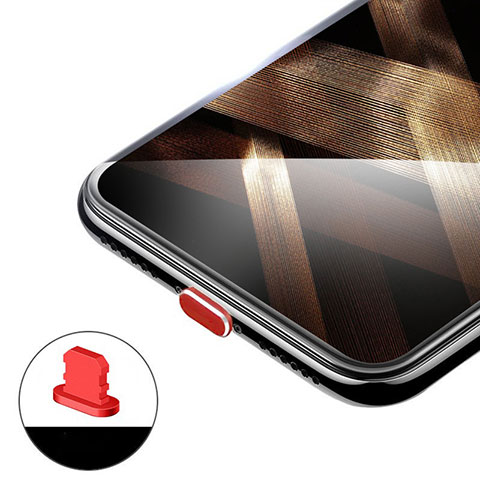 Tappi Antipolvere Anti-dust Lightning USB Jack Antipolvere H02 per Apple iPhone 14 Rosso