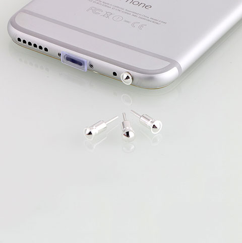 Tappi Antipolvere Jack Cuffie 3.5mm Anti-dust Android Apple Anti Polvere Universale D05 Argento