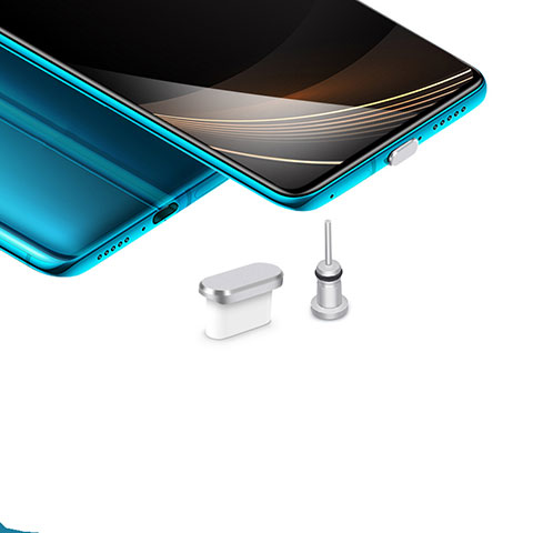 Tappi Antipolvere USB-C Jack Anti-dust Type-C Anti Polvere Universale H03 per Apple iPad Air 5 10.9 (2022) Argento