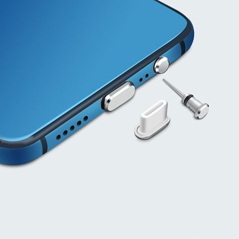 Tappi Antipolvere USB-C Jack Anti-dust Type-C Anti Polvere Universale H05 per Apple iPad Pro 12.9 (2021) Argento