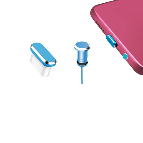 Tappi Antipolvere USB-C Jack Anti-dust Type-C Anti Polvere Universale H12 per Apple iPhone 15 Plus Blu