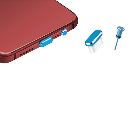 Tappi Antipolvere USB-C Jack Anti-dust Type-C Anti Polvere Universale H17 per Apple iPhone 15 Plus Blu