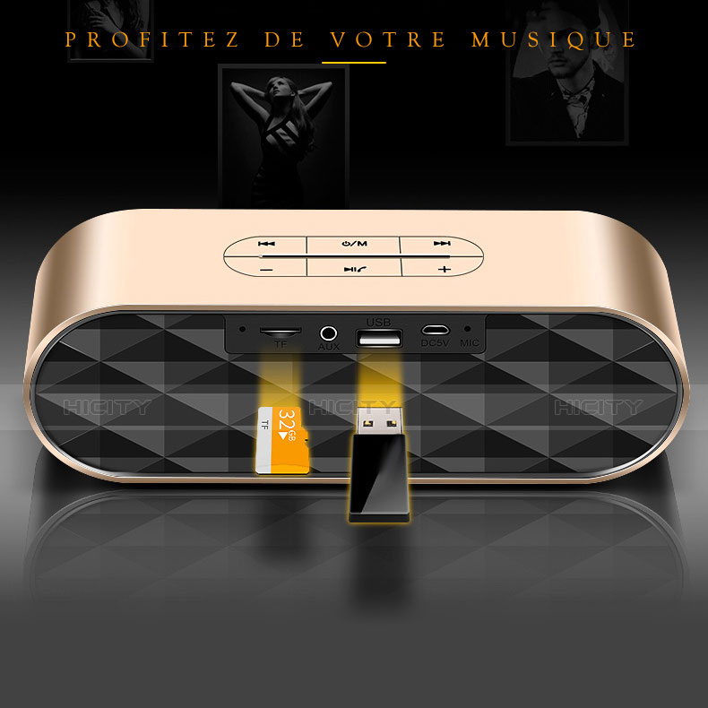 Altoparlante Casse Mini Bluetooth Sostegnoble Stereo Speaker S08 Oro