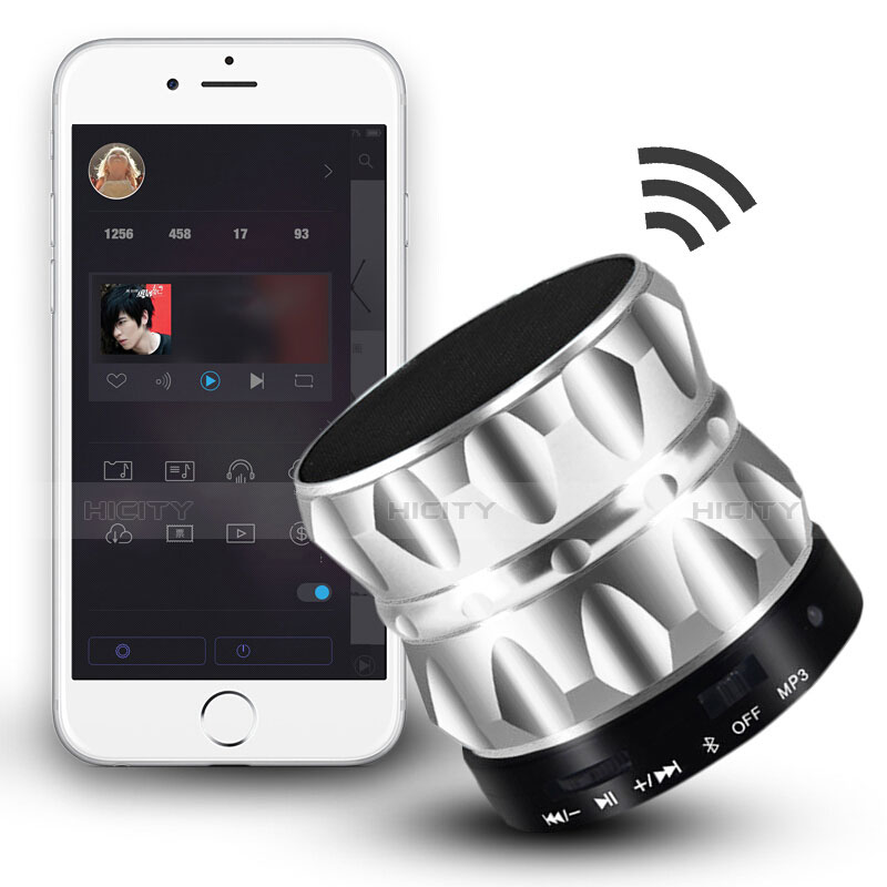 Altoparlante Casse Mini Bluetooth Sostegnoble Stereo Speaker S13 Argento
