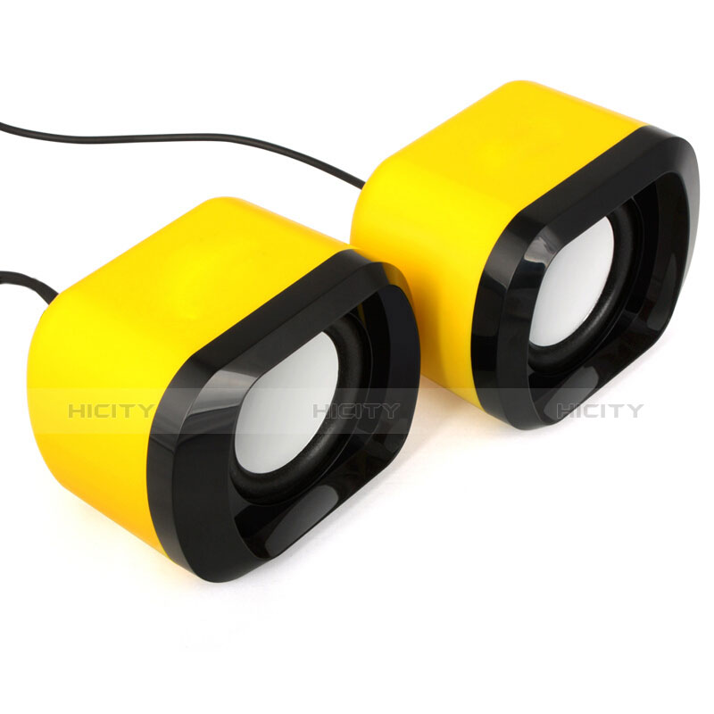 Altoparlante Casse Mini Sostegnoble Stereo Speaker Giallo