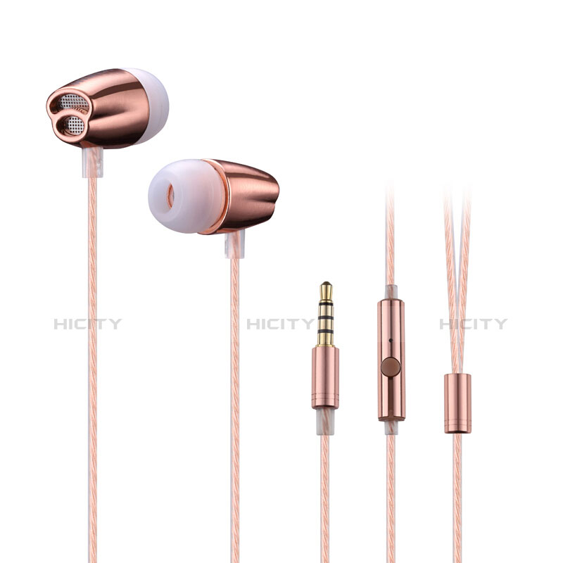 Auricolari Cuffie In Ear Stereo Universali Sport Corsa H26 Oro Rosa