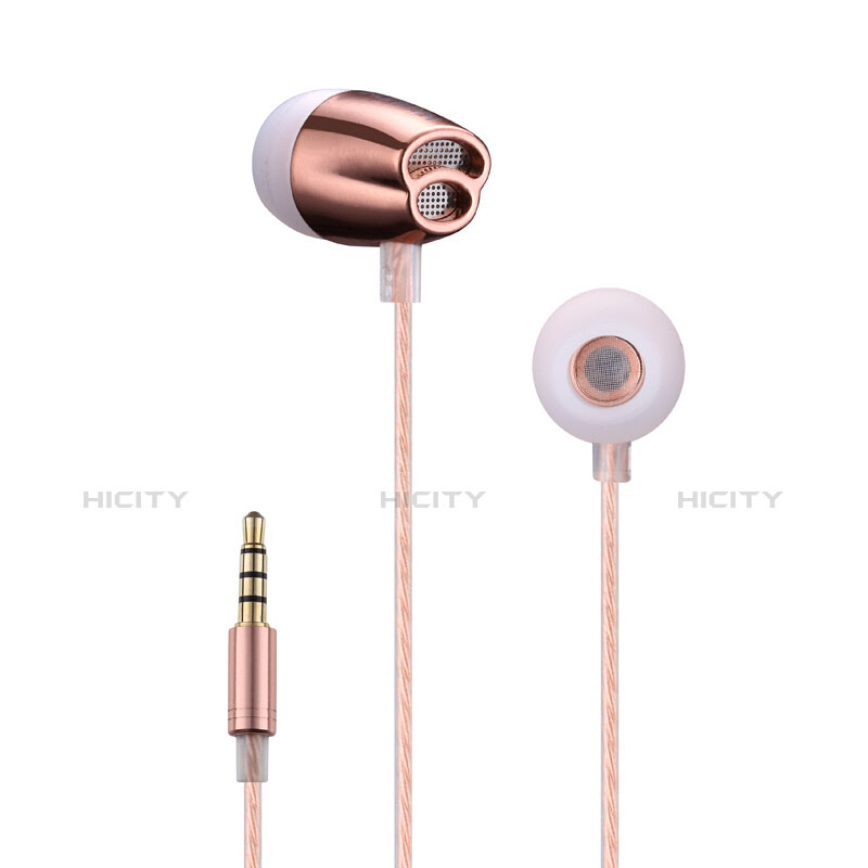 Auricolari Cuffie In Ear Stereo Universali Sport Corsa H26 Oro Rosa