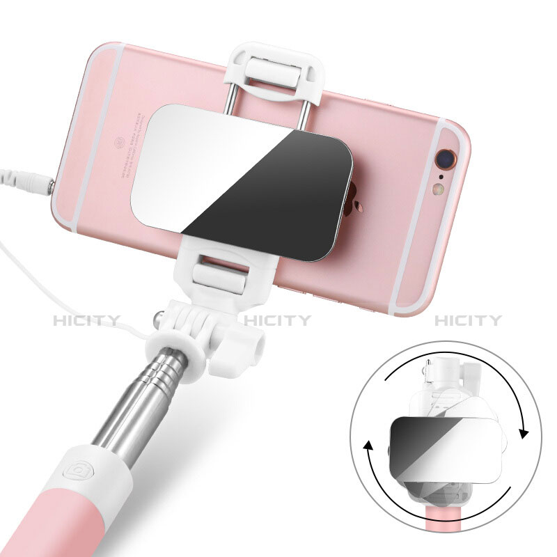 Bastoni Selfie Stick Asta Estensibile Cablato Universale S05 Rosa