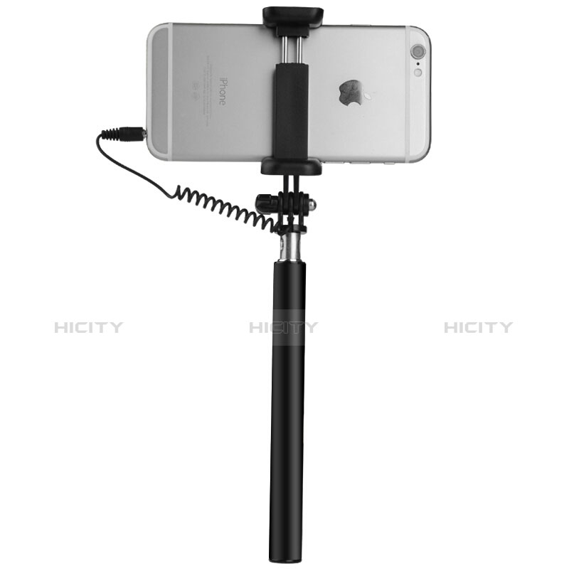 Bastoni Selfie Stick Asta Estensibile Cablato Universale S06 Nero