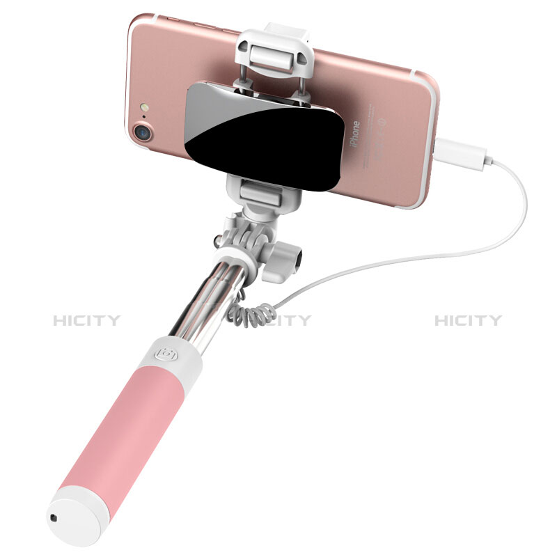 Bastoni Selfie Stick Asta Estensibile Cablato Universale S19 Rosa