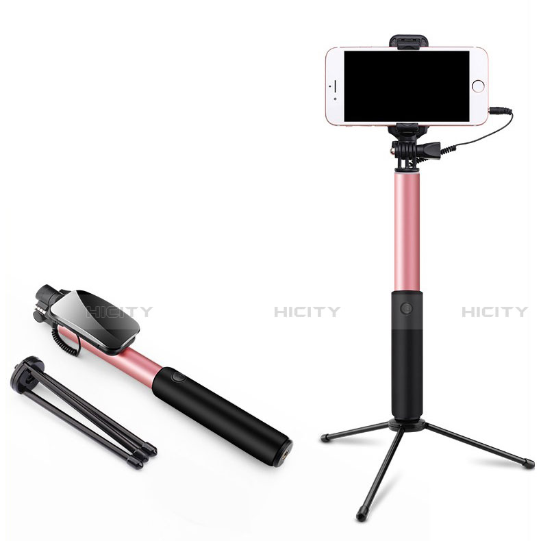 Bastoni Selfie Stick Asta Estensibile Cablato Universale T35 Rosa