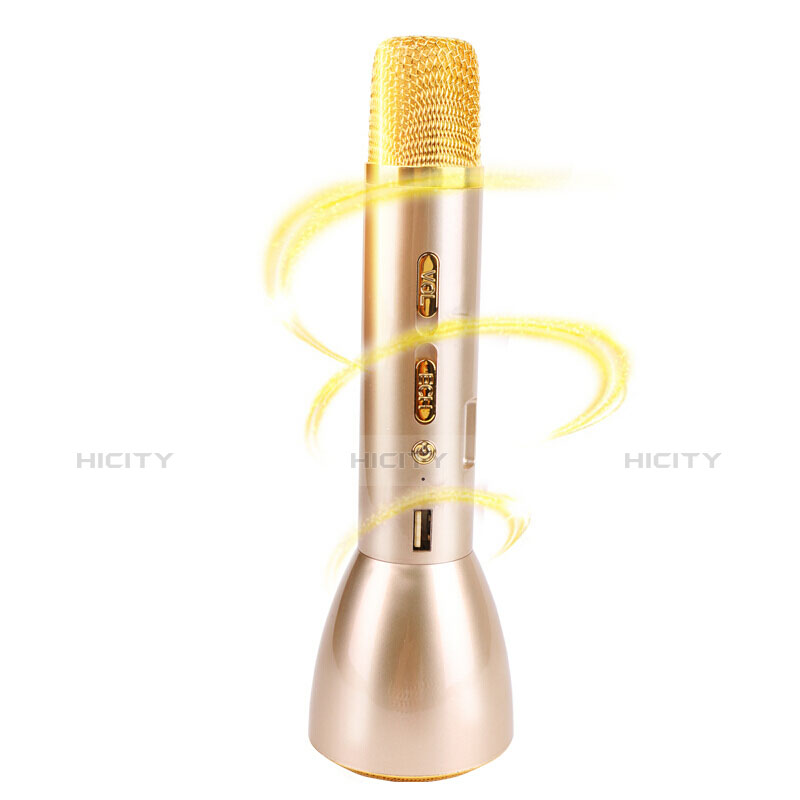 Bluetooth Microfono Mini Stereo Karaoke Oro