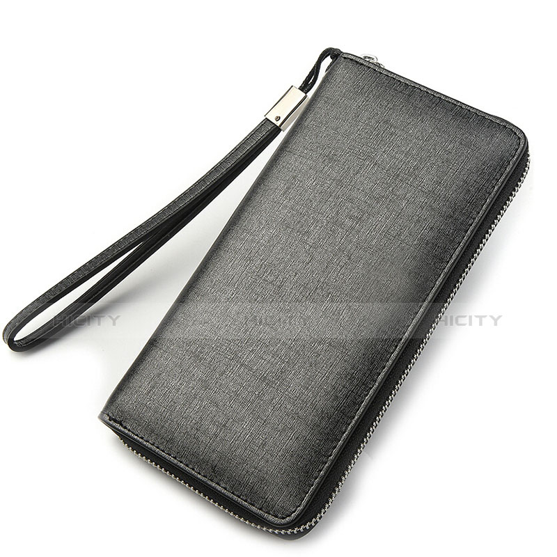 Borsetta Pochette Custodia In Pelle di Seta Universale H04 Grigio