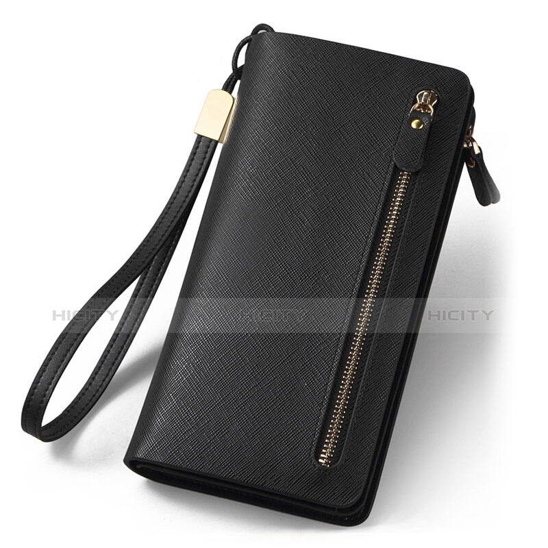 Borsetta Pochette Custodia In Pelle di Seta Universale T01 Nero