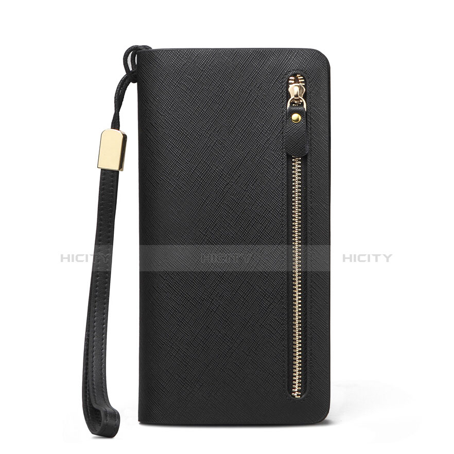 Borsetta Pochette Custodia In Pelle di Seta Universale T01 Nero