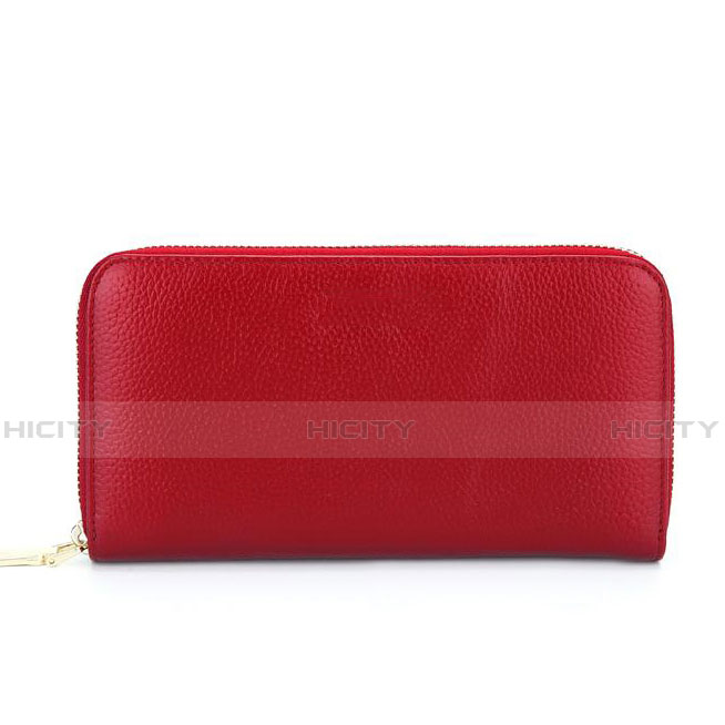 Borsetta Pochette Custodia In Pelle Lichee Pattern Universale Rosso