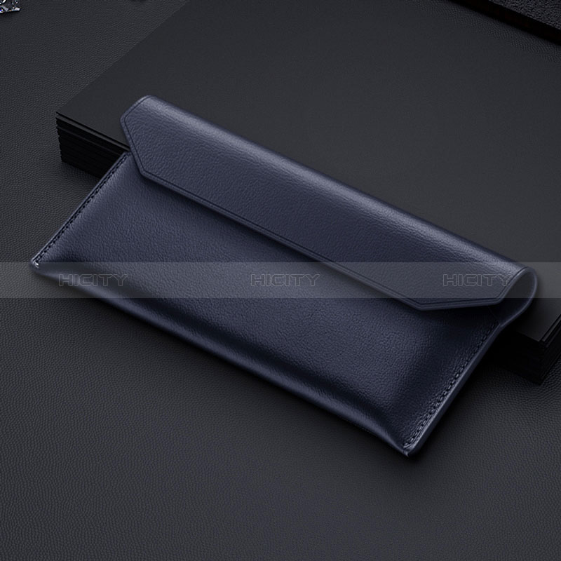 Borsetta Pochette Custodia In Pelle per Samsung Galaxy Z Fold3 5G Blu
