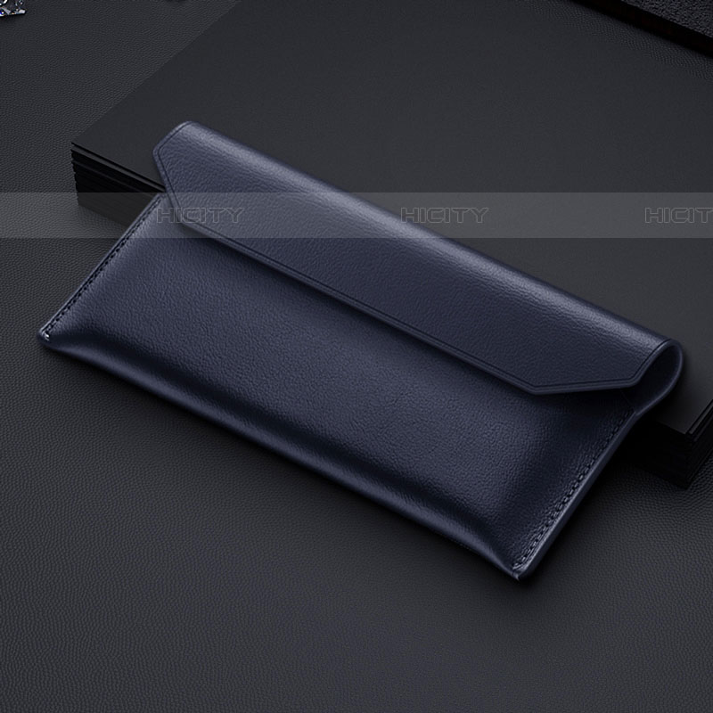 Borsetta Pochette Custodia In Pelle per Samsung Galaxy Z Fold4 5G Blu