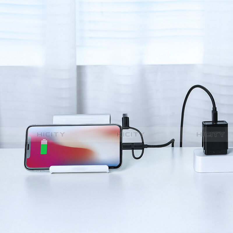 Cavo da Lightning USB a Cavetto Ricarica Carica Android Micro USB C01 per Apple iPad Pro 11 (2018) Nero