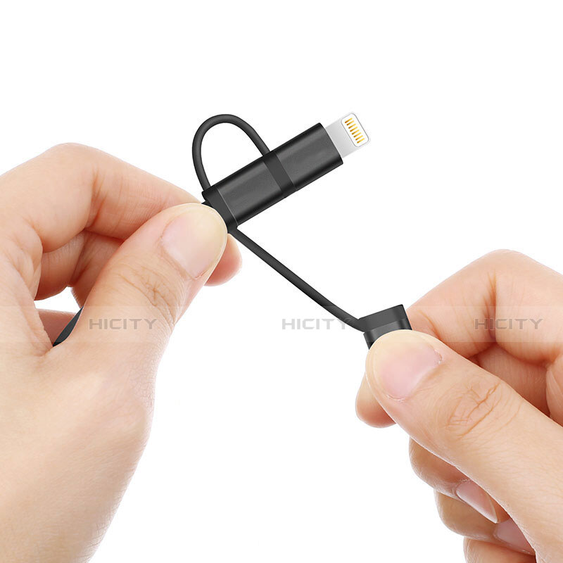 Cavo da Lightning USB a Cavetto Ricarica Carica Android Micro USB C01 per Apple iPhone 14 Pro Nero