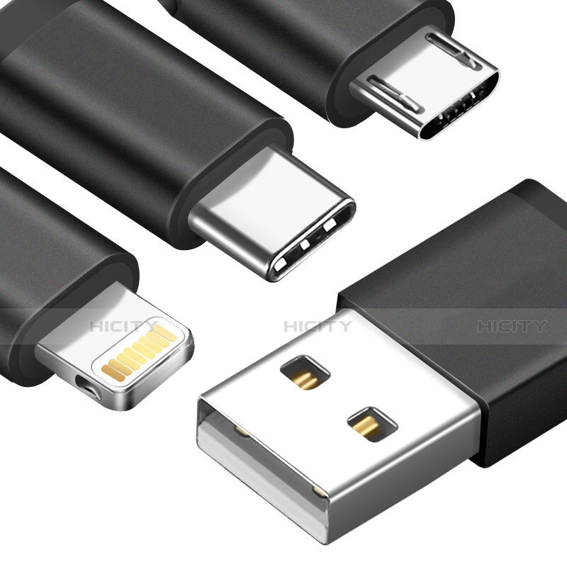 Cavo da Lightning USB a Cavetto Ricarica Carica Android Micro USB C01 per Apple iPhone SE3 (2022) Nero