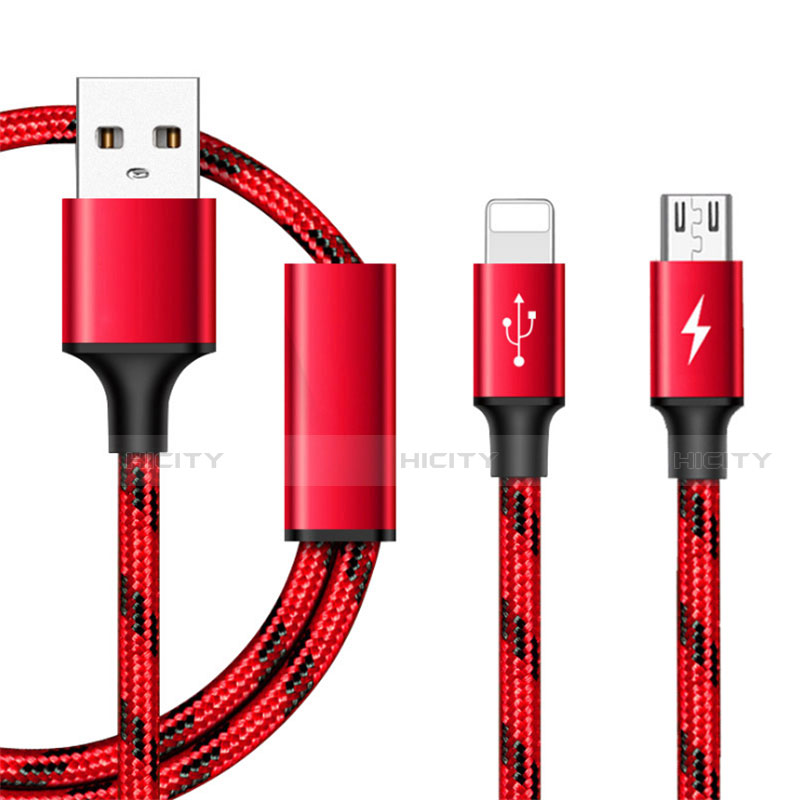 Cavo da Lightning USB a Cavetto Ricarica Carica Android Micro USB ML02 Rosso