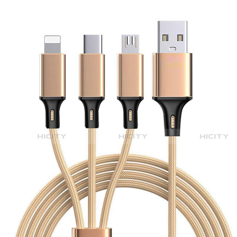 Cavo da Lightning USB a Cavetto Ricarica Carica Android Micro USB Type-C ML08 Oro