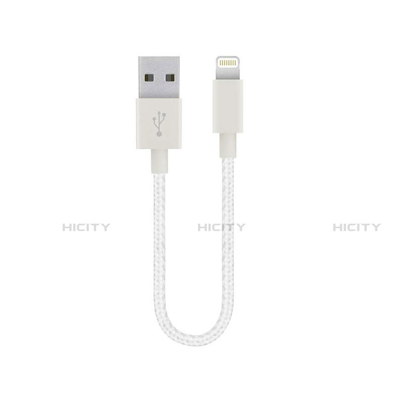 Cavo da USB a Cavetto Ricarica Carica 15cm S01 per Apple iPad Pro 12.9 (2018) Bianco