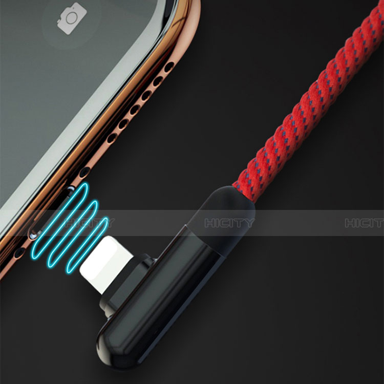 Cavo da USB a Cavetto Ricarica Carica 20cm S02 per Apple iPhone 13 Pro Rosso