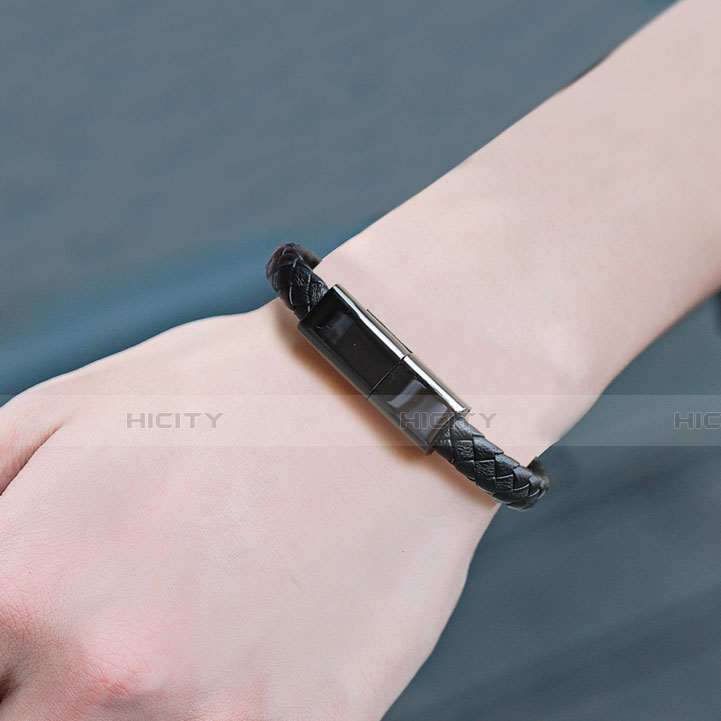 Cavo da USB a Cavetto Ricarica Carica 20cm S02 per Apple iPhone 14 Pro Nero