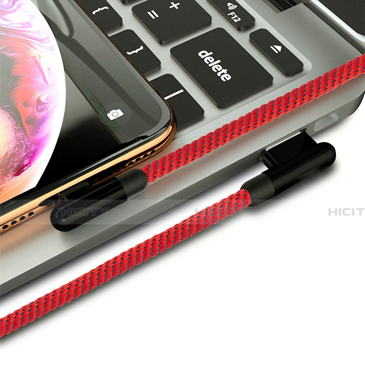 Cavo da USB a Cavetto Ricarica Carica 20cm S02 per Apple iPhone 14 Pro Rosso