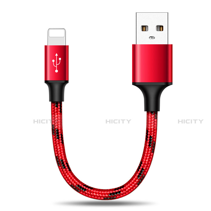 Cavo da USB a Cavetto Ricarica Carica 25cm S03 per Apple iPad Air 2 Rosso
