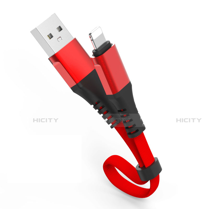 Cavo da USB a Cavetto Ricarica Carica 30cm S04 per Apple iPhone 8 Rosso