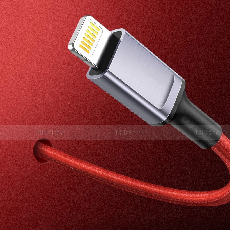 Cavo da USB a Cavetto Ricarica Carica C03 per Apple iPhone 12 Rosso
