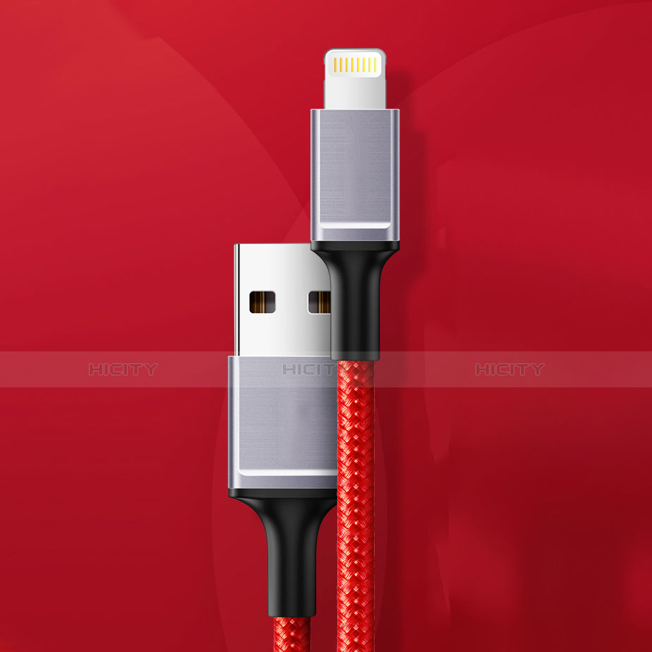 Cavo da USB a Cavetto Ricarica Carica C03 per Apple iPhone 7 Rosso