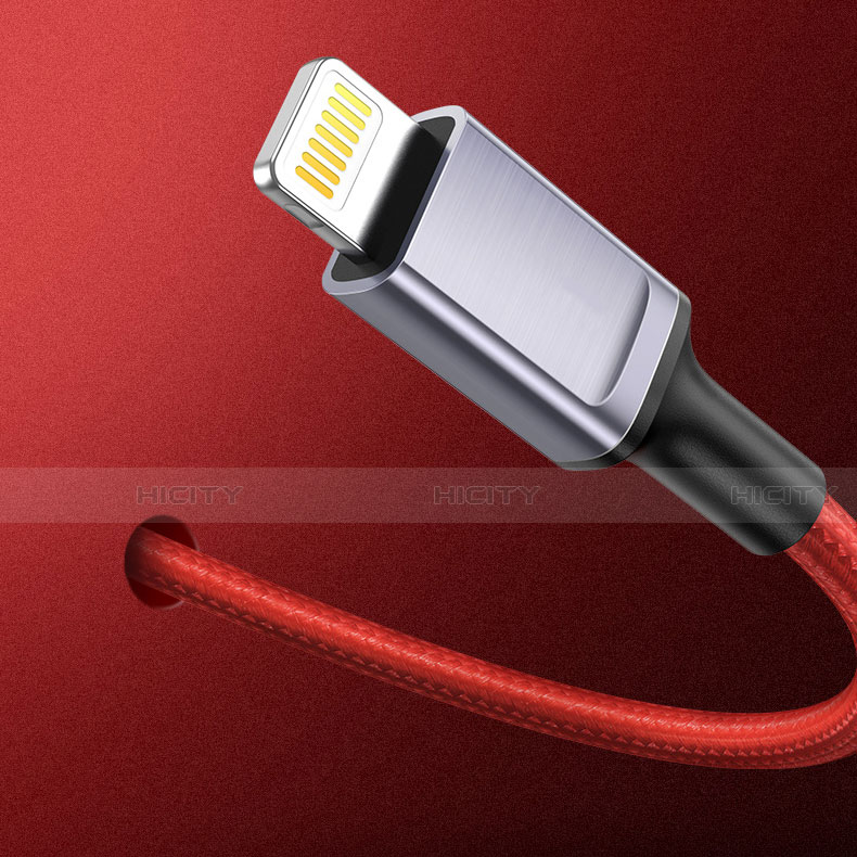 Cavo da USB a Cavetto Ricarica Carica C03 per Apple iPhone Xs Max Rosso