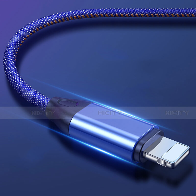 Cavo da USB a Cavetto Ricarica Carica C04 per Apple iPhone 12 Mini Blu