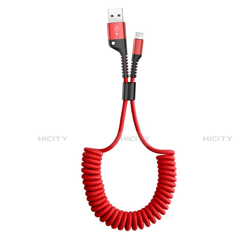 Cavo da USB a Cavetto Ricarica Carica C08 per Apple iPhone 12 Mini Rosso