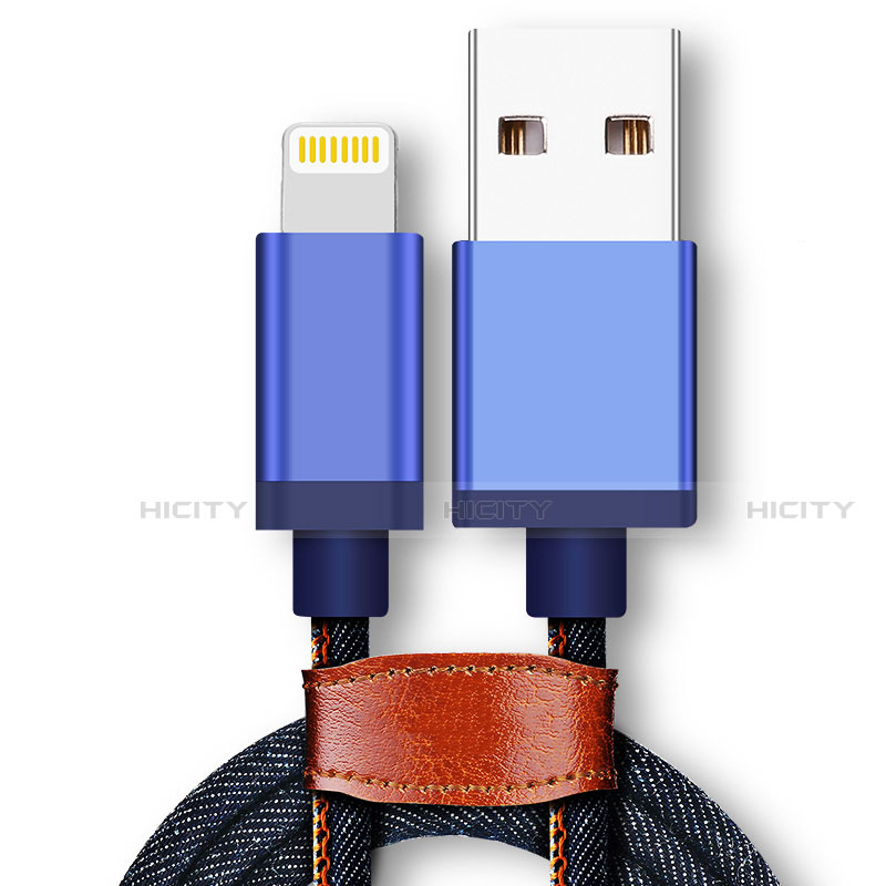 Cavo da USB a Cavetto Ricarica Carica D01 per Apple iPhone 11 Blu