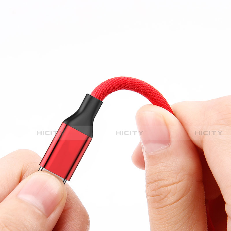 Cavo da USB a Cavetto Ricarica Carica D03 per Apple iPhone 7 Plus Rosso