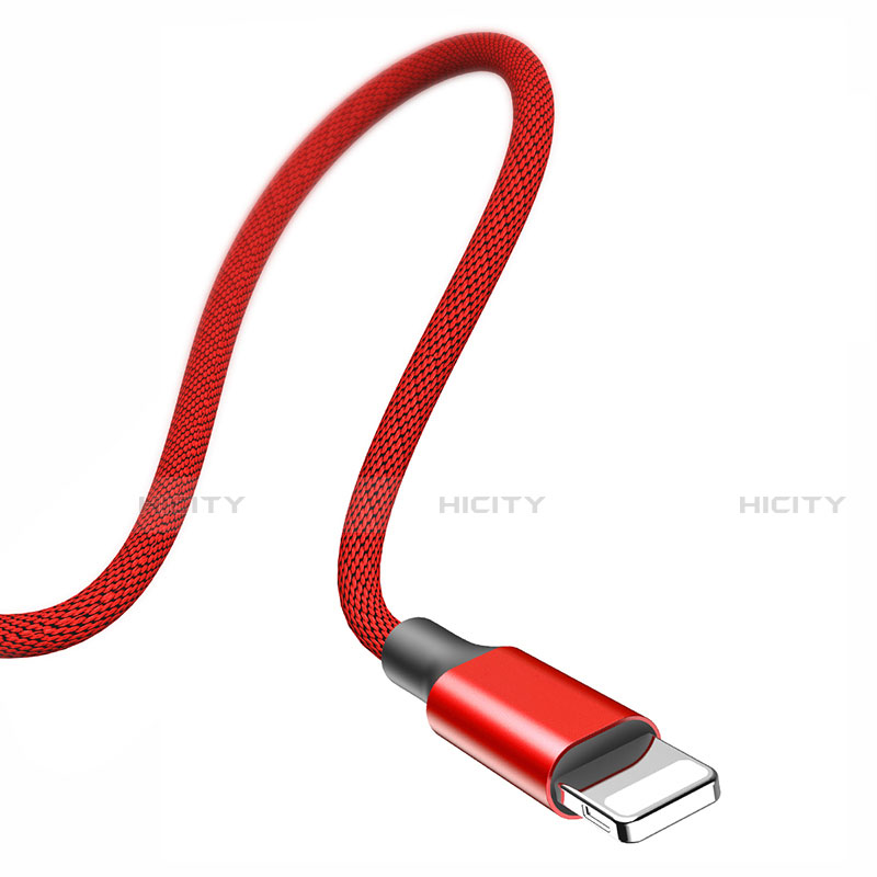Cavo da USB a Cavetto Ricarica Carica D03 per Apple iPhone 8 Plus Rosso