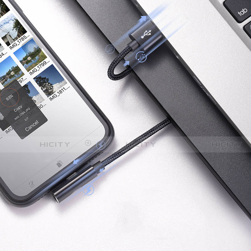 Cavo da USB a Cavetto Ricarica Carica D07 per Apple iPad Mini 4 Nero