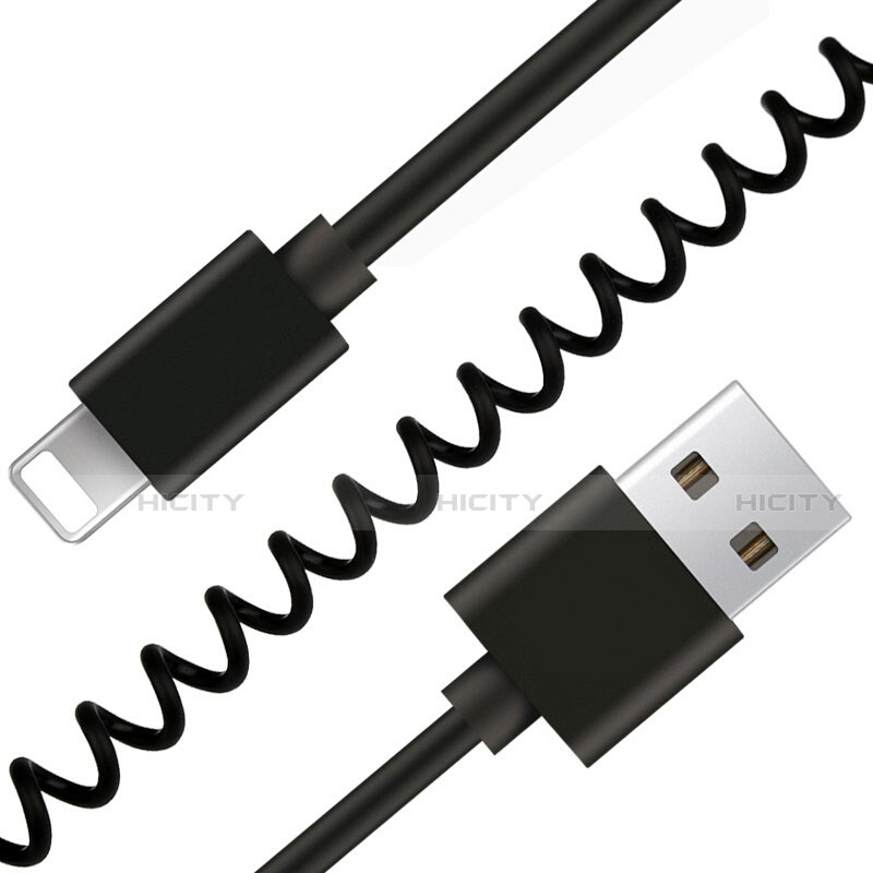 Cavo da USB a Cavetto Ricarica Carica D08 per Apple iPhone 13 Mini Nero