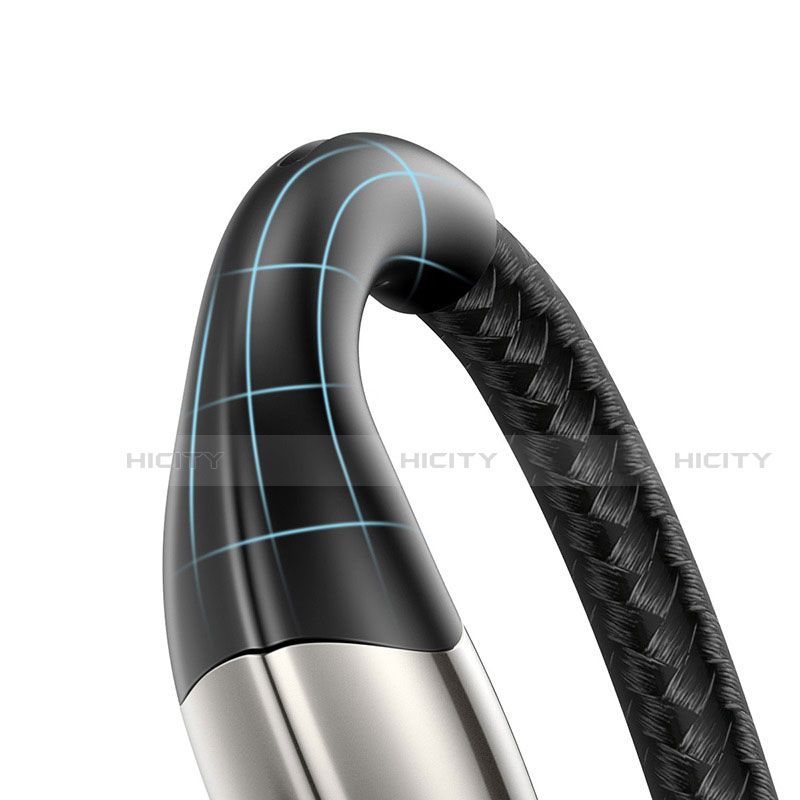 Cavo da USB a Cavetto Ricarica Carica D09 per Apple iPad Pro 12.9 (2020) Nero