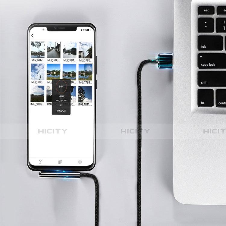 Cavo da USB a Cavetto Ricarica Carica D11 per Apple iPad New Air (2019) 10.5 Nero