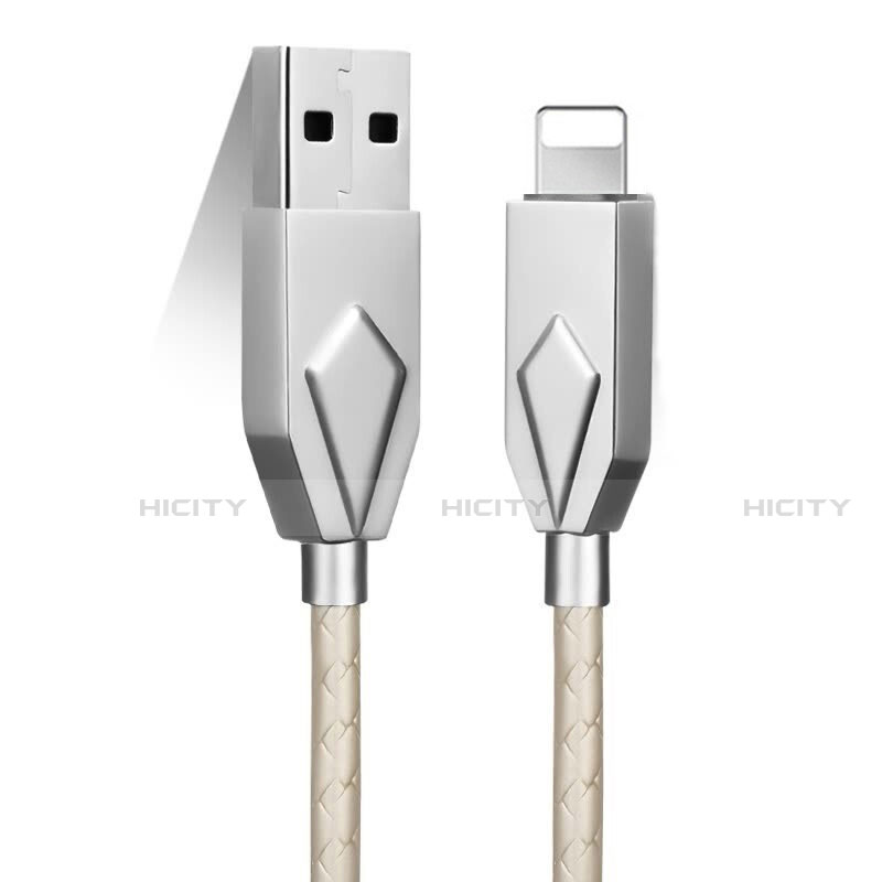 Cavo da USB a Cavetto Ricarica Carica D13 per Apple iPhone 5S Argento
