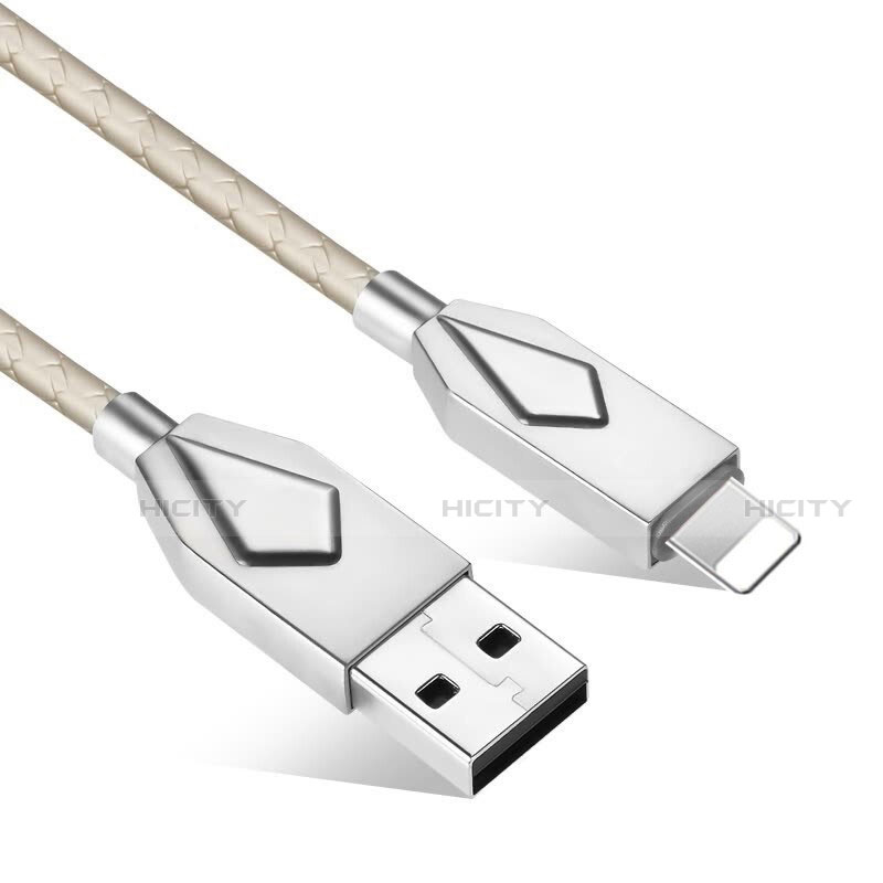 Cavo da USB a Cavetto Ricarica Carica D13 per Apple iPhone 7 Plus Argento