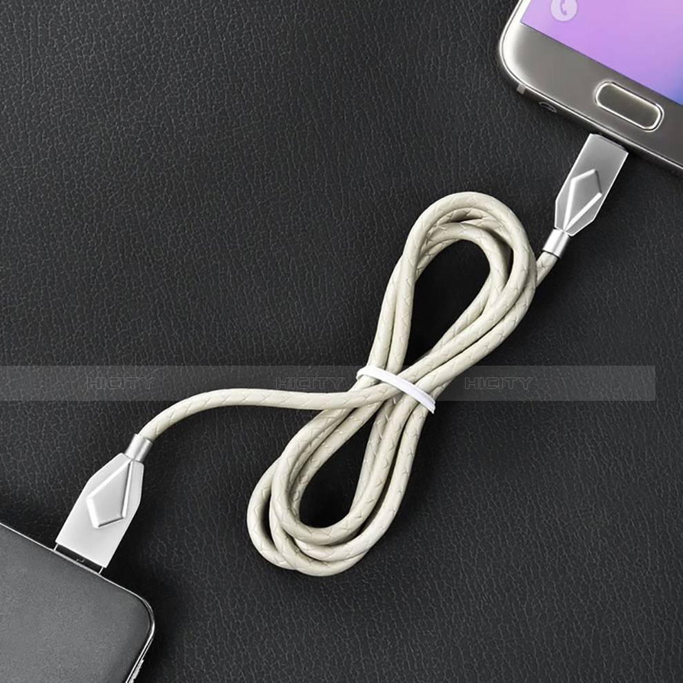 Cavo da USB a Cavetto Ricarica Carica D13 per Apple iPhone SE (2020) Argento