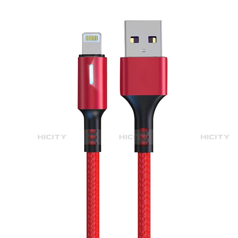 Cavo da USB a Cavetto Ricarica Carica D21 per Apple iPhone 12 Mini Rosso