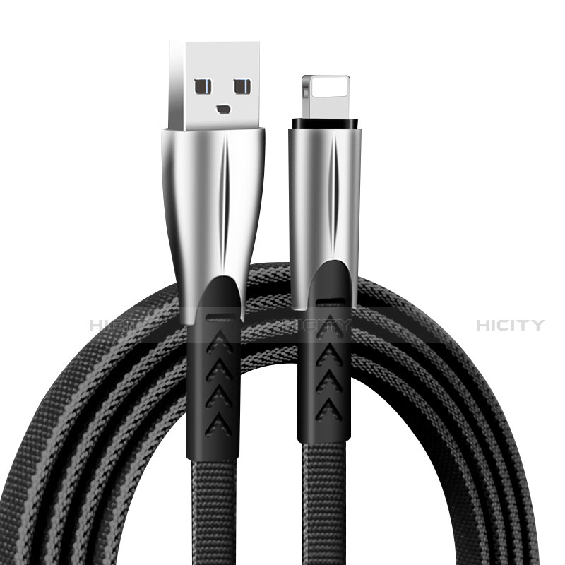 Cavo da USB a Cavetto Ricarica Carica D25 per Apple iPhone Xs Nero